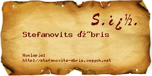 Stefanovits Ábris névjegykártya